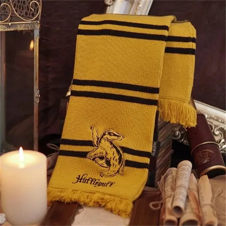 Harried Potter Kids Adult Gryffindor Long Scarf Ravenclaw Hermione Slytherin Hufflepuff Cosplay Scarf Warm Unisex Holiday Gift