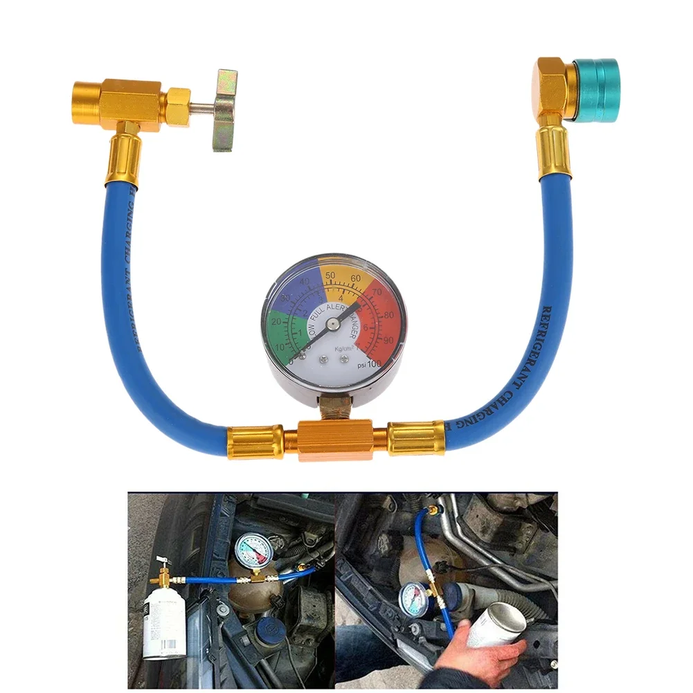 R1234YF gazowy zestaw do napełniania klimatyzator samochodowy klimatyzacji samochodowej 14mm z narzędzia do wężą ładowania 1/2 Cal ACME LH AC