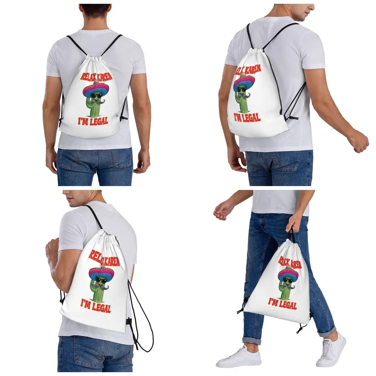 Illegal Alien, Karen, Legal, Deport Backpacks Fashion Drawstring Bags Shoes Bag Book Bags for Man Woman Students