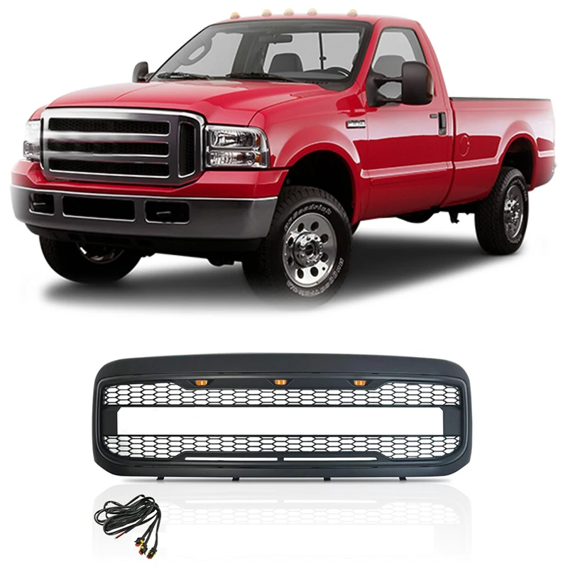 Spedking High Quality Matte Black ABS Mesh Grille Front Bumper Hood Grille For FORD F250 2005-2007 Car Grille