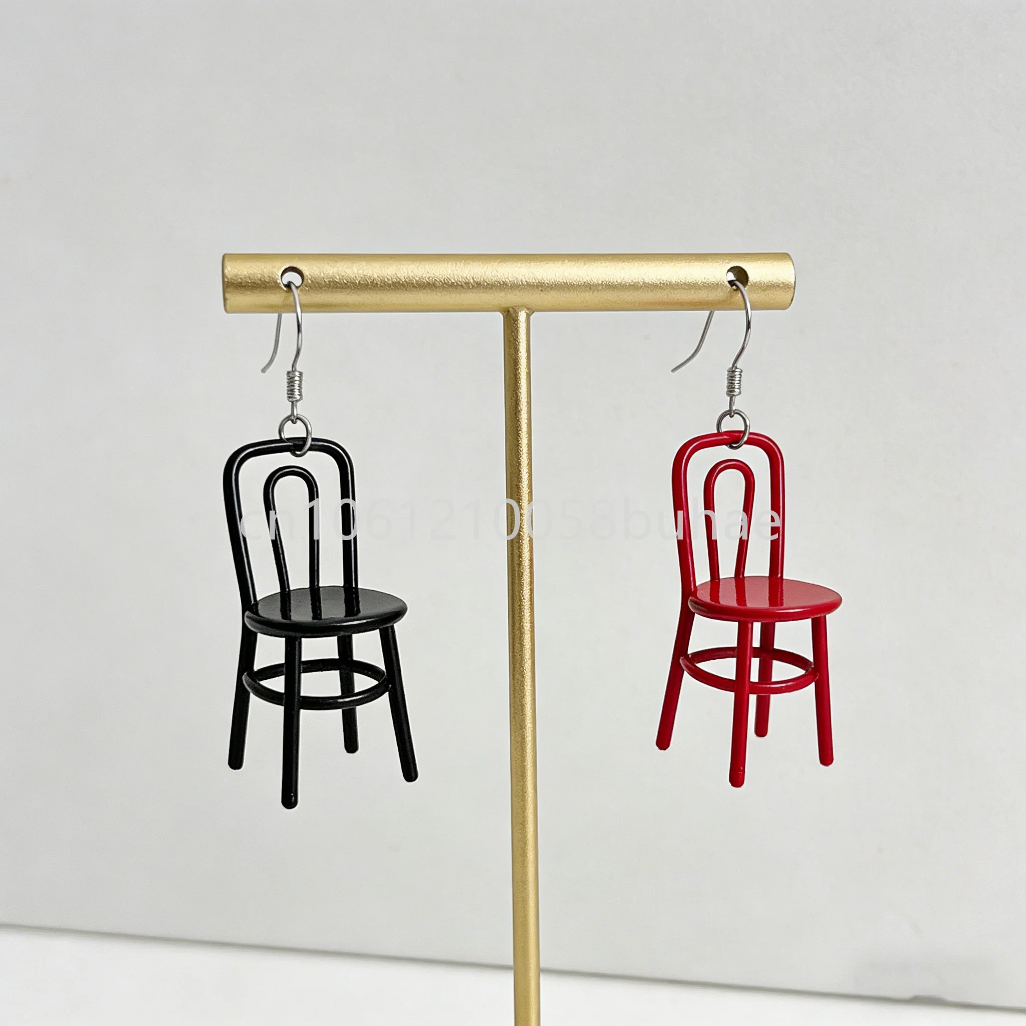 Funny Exaggeration Mini Chair Earrings Female Creative Hand-made Diy Hip Hop Jewelry Gifts Prom Party Personality Accessories