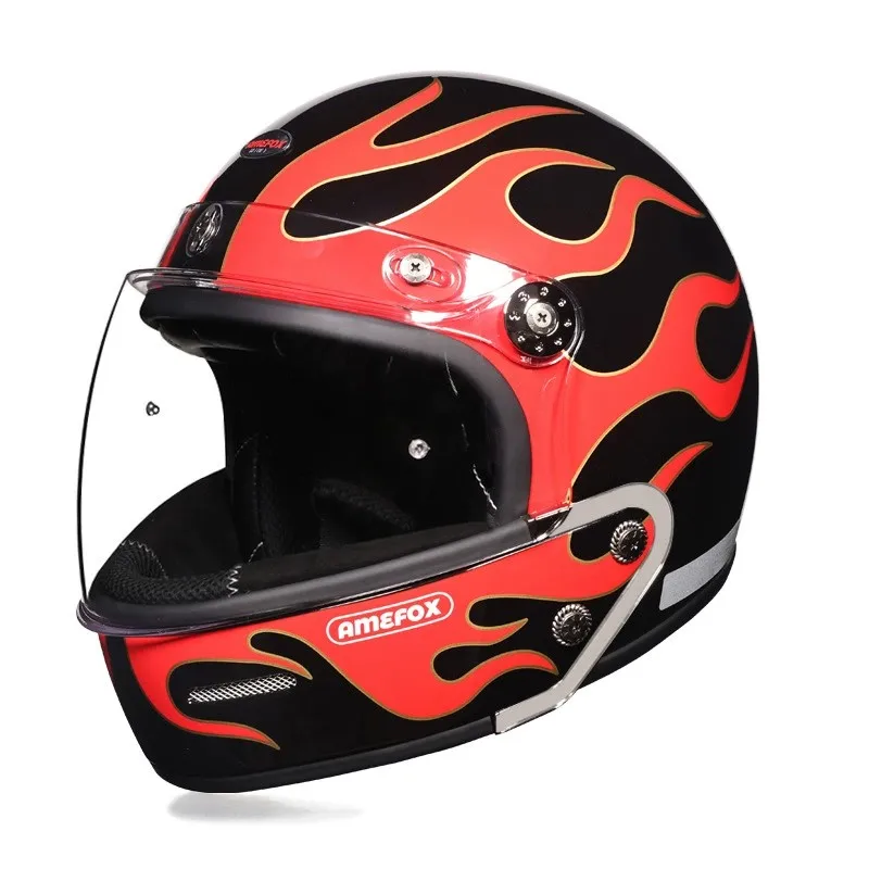 

Retro Full Helmet Retro Motorcycle Helmet DOT Certification Rally Full Helmet High-Speed Riding Essentials Safe