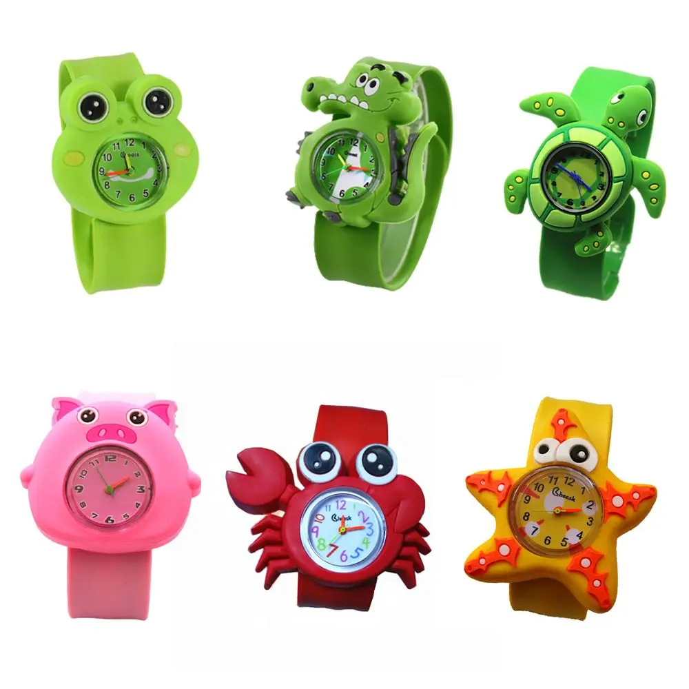Boys Girls  Gift 3D Quartz Wrist Watches Cute Frog Slap Watch Digital