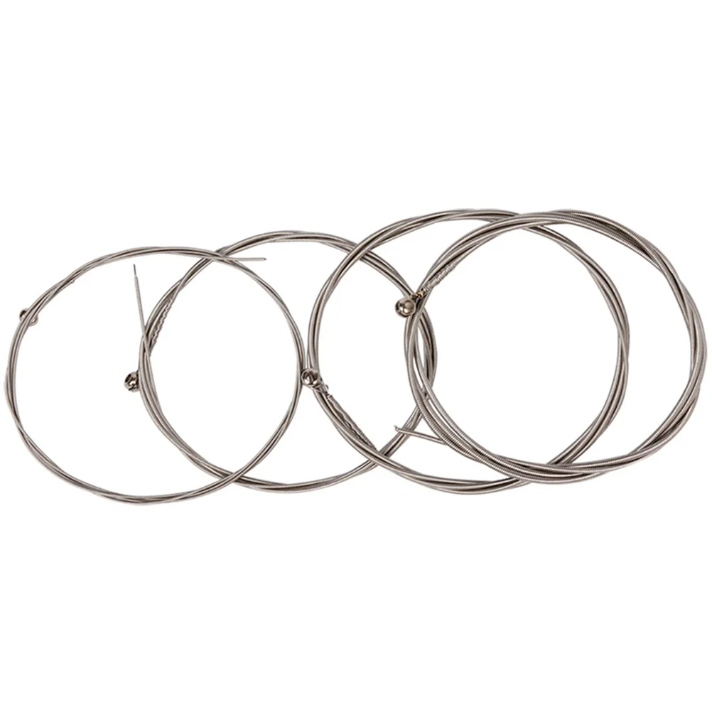 

4 Pcs Electric Bass Strings Accessories Instruments Guitar Alloy Silver Accessory