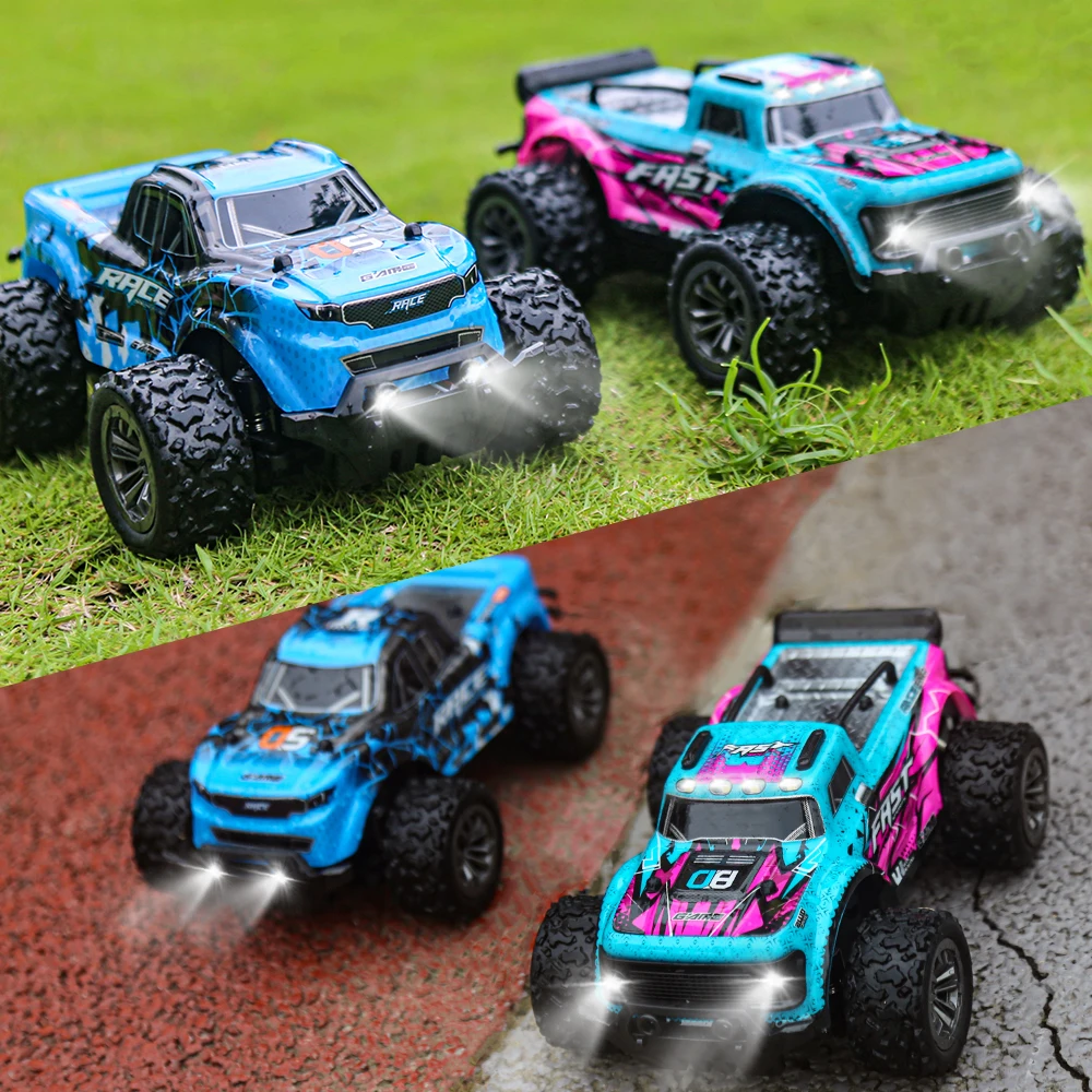 2WD RC Car 1:16/1:20 2.4G Model Off-road LED Light Remote Control Climbing Vehicle Outdoor Cars Gifts for Kids Toys