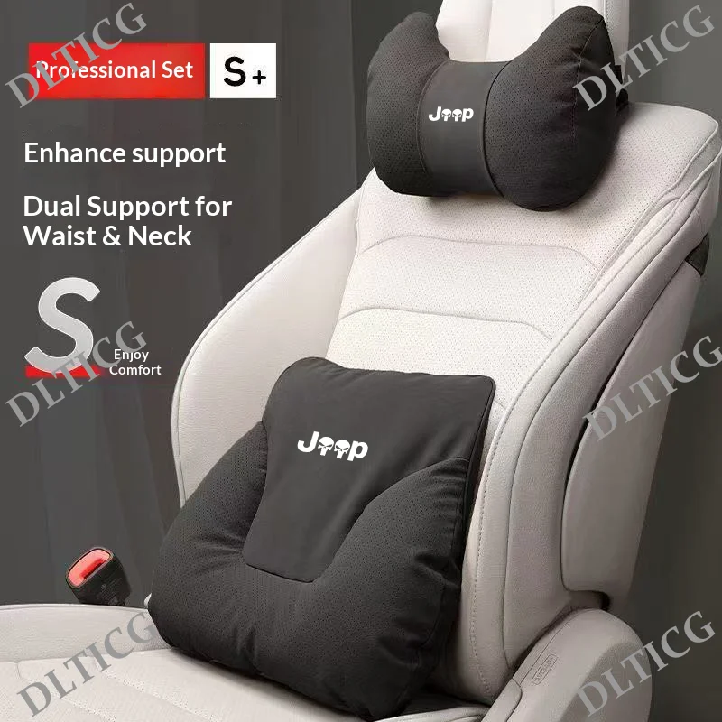 For Jeep Cherokee Compass Patriot Renegade Trail-Hawk Wrangler Car Headrest Neck Support Seat Lumbar Cushion Soft Neck Pillow