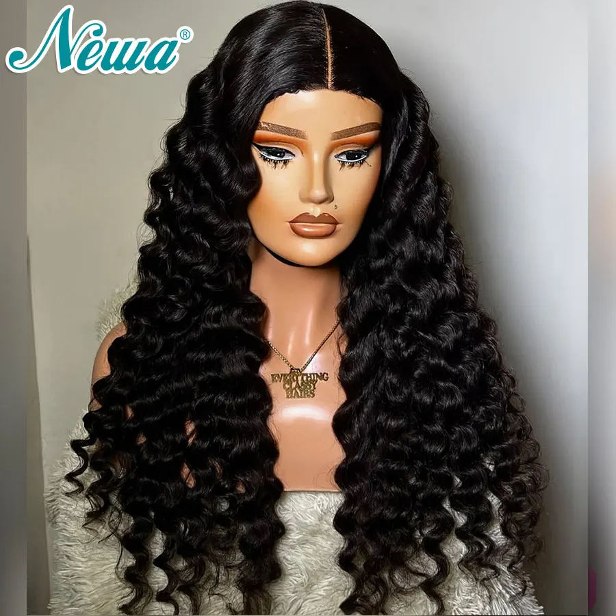 Newa الشعر غلويليس جاهز ارتداء HD الدانتيل إغلاق شعر مستعار أسود طبيعي HD الدانتيل الباروكة الأمامية قبل قطعها ابيض عقدة 2x6 جزء عميق شعر مستعار #4
