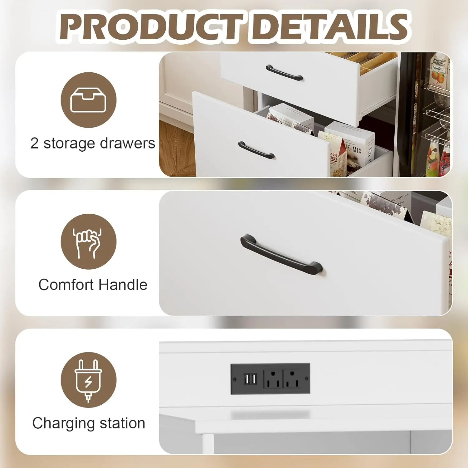 قهوة مع مساحة ثلاجة صغيرة، حامل ثلاجة صغير مع مساحة تخزين ومخرج طاقة، خزانة نبيذ مشروبات الخمور مع رف ميكروويف للمجموعة