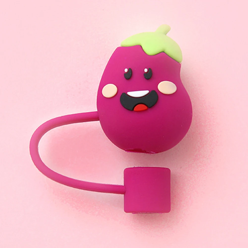 Cute Cartoon Straw Silicone Tips Drinking Dust Cap Reusable Splash Proof Plugs Cover Party Straw Decoration Dust Cover