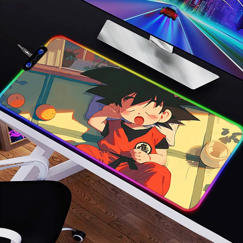 LED RGB Muismat Rubber HD Muismat Patroon Game Pad PC Accessoires Bureaumat Dragon Ball Antislip Tafelmat Kantoor Toetsenbord Pad