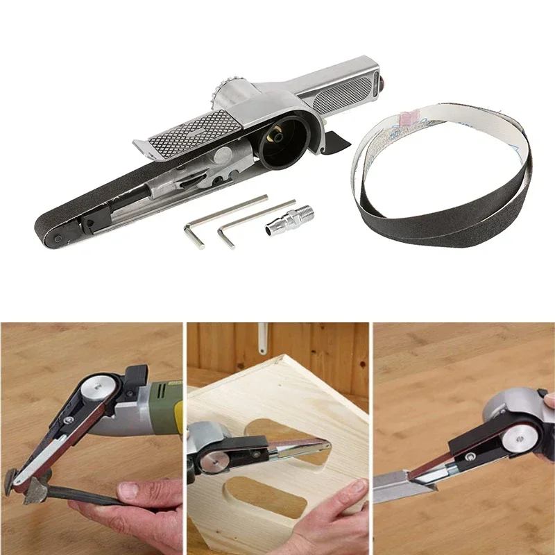 

Pneumatic Belt Sander Machine Angular Wind Sanding Machine Ring Belt Machine 330x10mm / 520x20mm Sanding Belt Polishing Machine