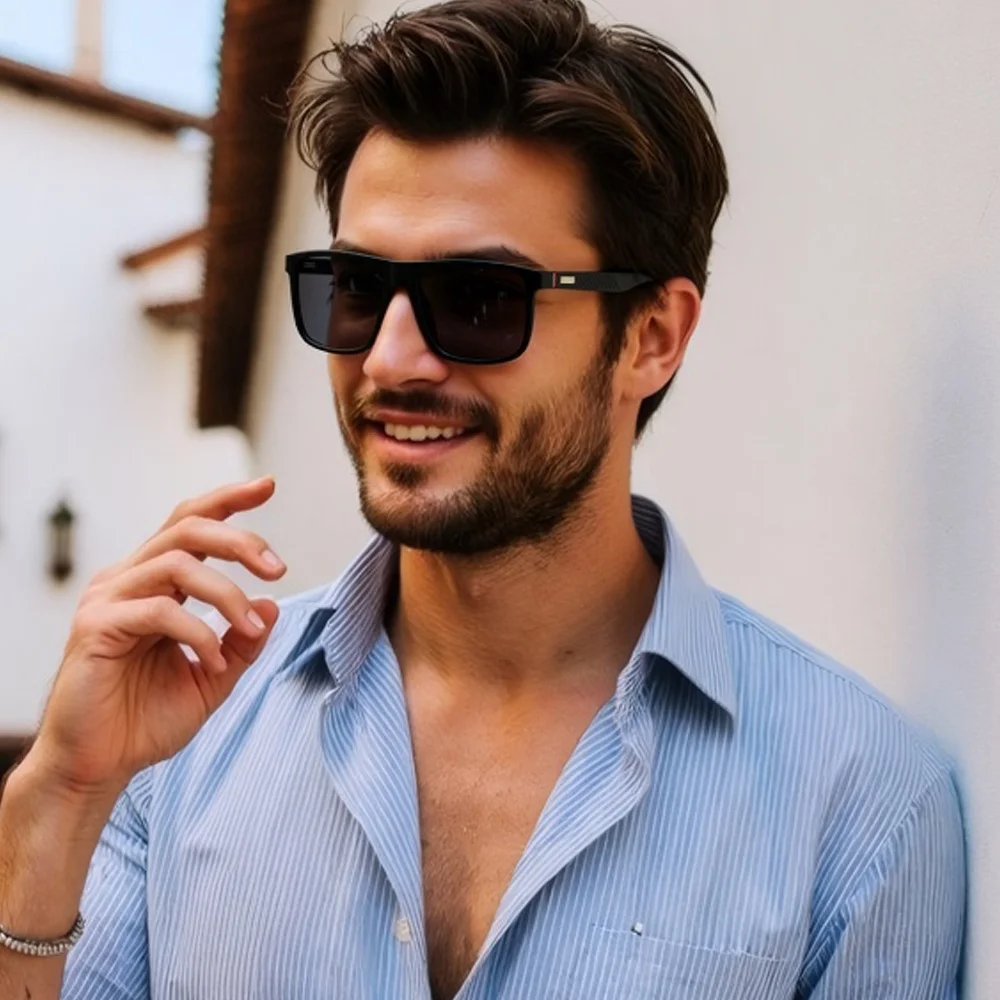 

Роскошные солнцезащитные очки мужские поляризованные Модные классические большие квадратные пластиковые солнцезащитные очки винтажные антибликовые очки для вождения UV400