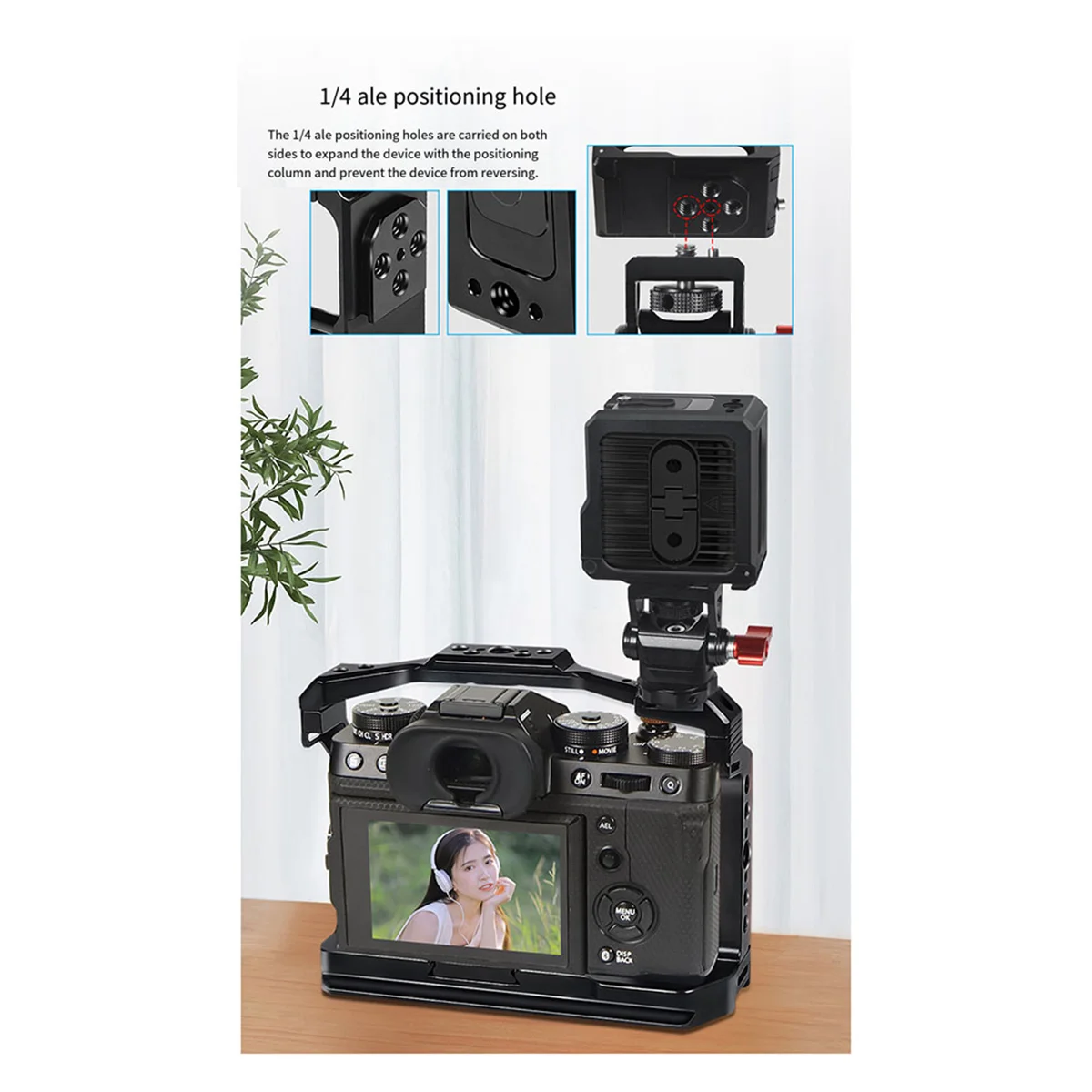 Protective frame Camera Cage Rig Protective Frame Side Battery Cover Cold Shoe Mount for Hero 11 Mini Action Without Side Cover