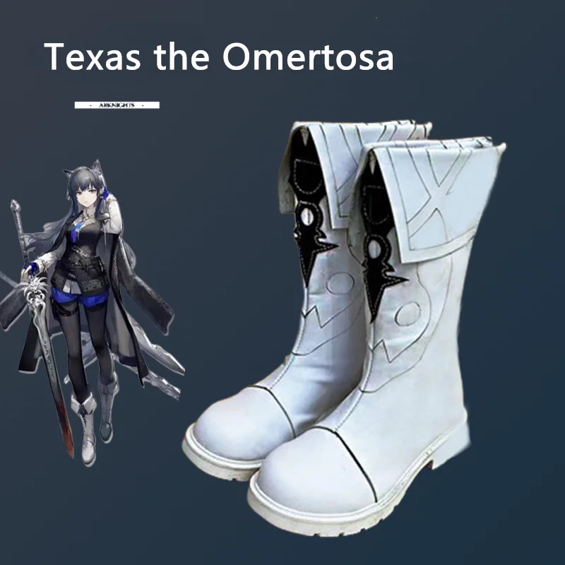 Arknights Texas the Omertosa Cosplay Costume Shoes Handmade Faux Leather Boots