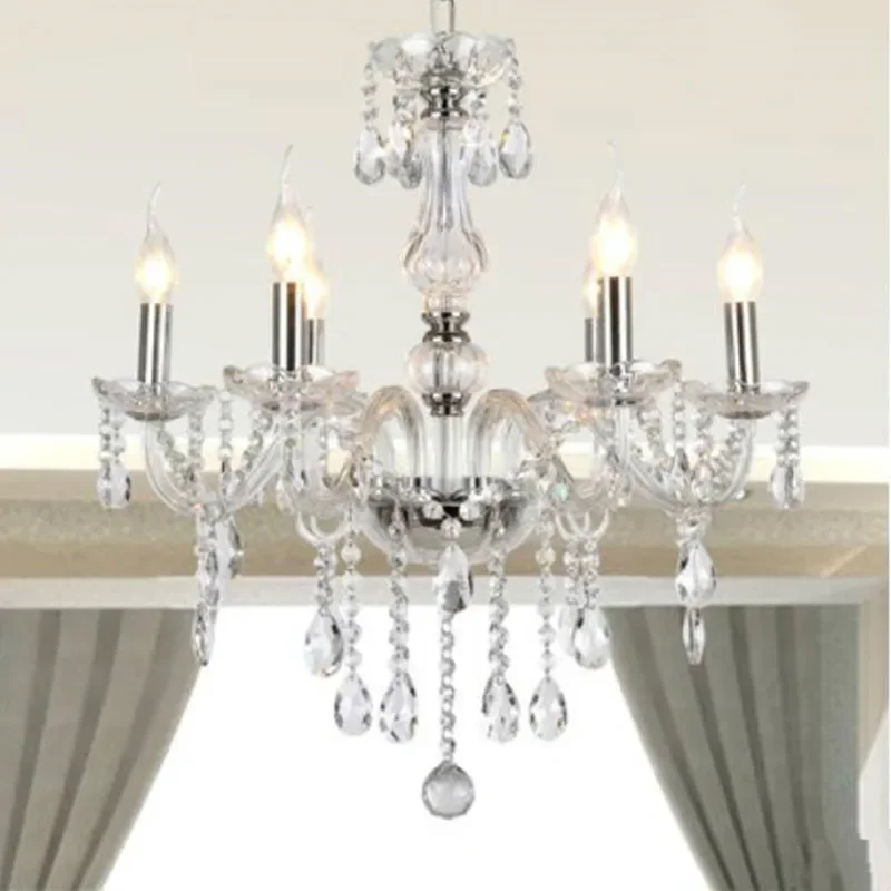 

Cheap crystal chandelier home lighting lustres de cristal E14 bulb light fixtures Chandelier and Pendant Living Room Indoor Lamp
