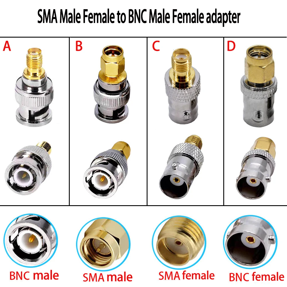 1 Stück SMA-Stecker auf BNC-Stecker Adapter für BNC SMA HF-Koaxialkabel, WLAN, Amateurfunk, WLAN-Geräte oder Handfunkgeräte – Detail 2