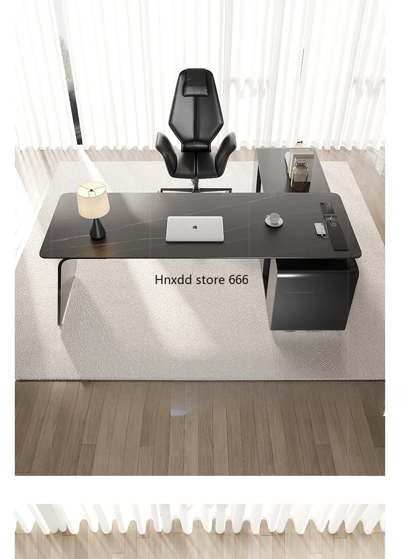 Italian minimalist rock slab household corner computer desk