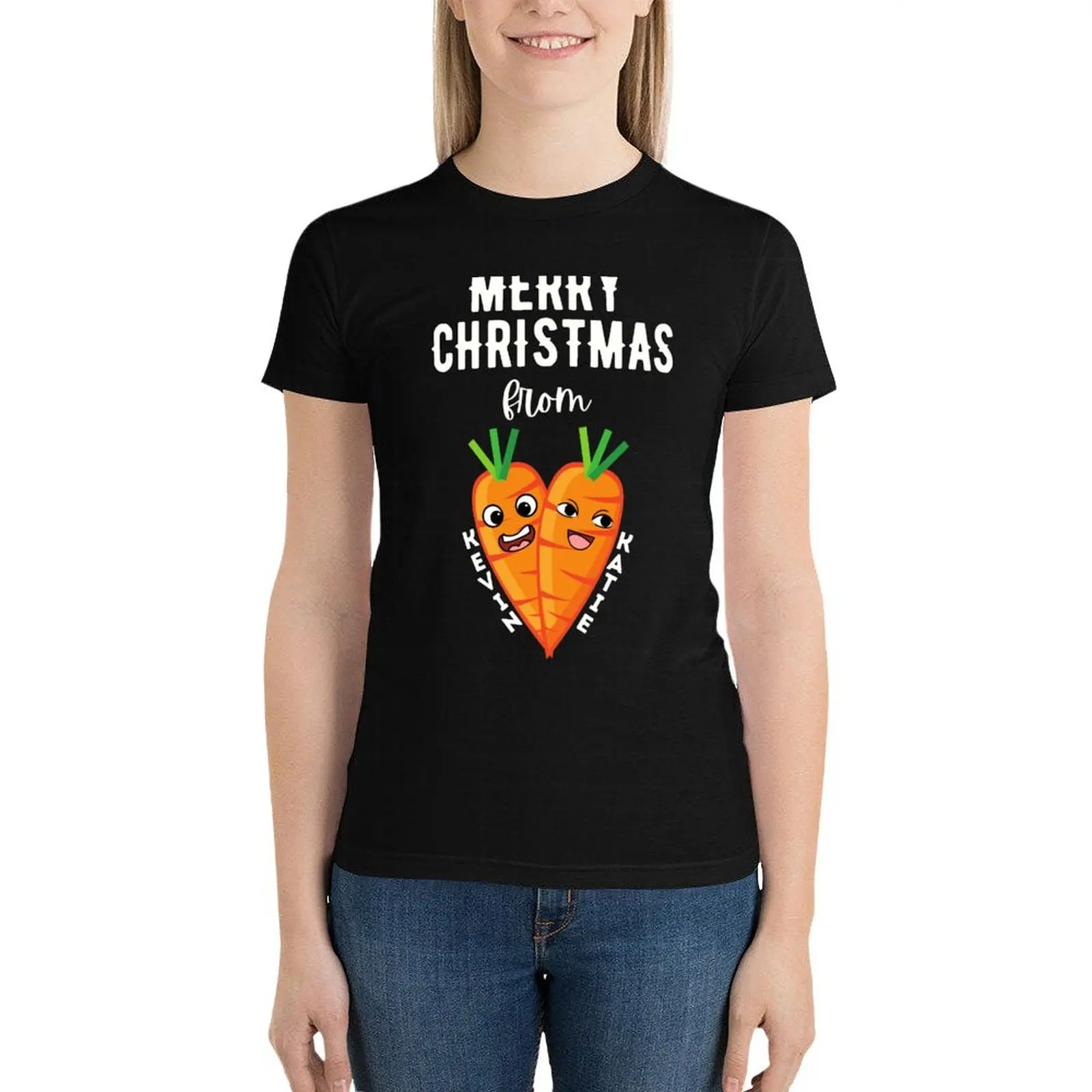 Kevin And Katie The Carrot Christmas T-Shirt summer top Aesthetic clothing tshirts woman