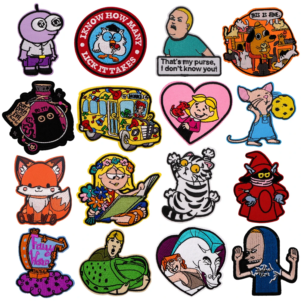 Cute Cartoon Magic Cat Embroidered Apparel Badges Iron On Patch Sewing On Patches DIY Patch Ironing Stickers Clothes Accessories
