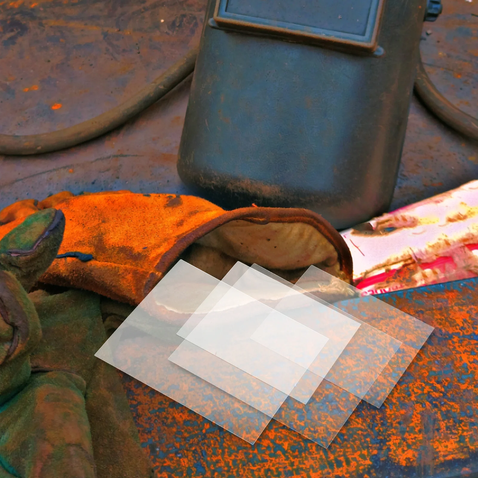 10pcs Clear Welding Lens Replacement High Transparency Pc Welding Hood Protection For Sparks Shield Professional Welder