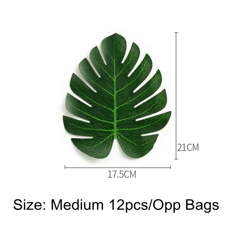 12 قطعة/الوحدة أوراق النخيل الاصطناعية Monstera الخضراء لتزيين حفلات هاواي الاستوائية لوازم مهرجان الزفاف وأعياد الميلاد