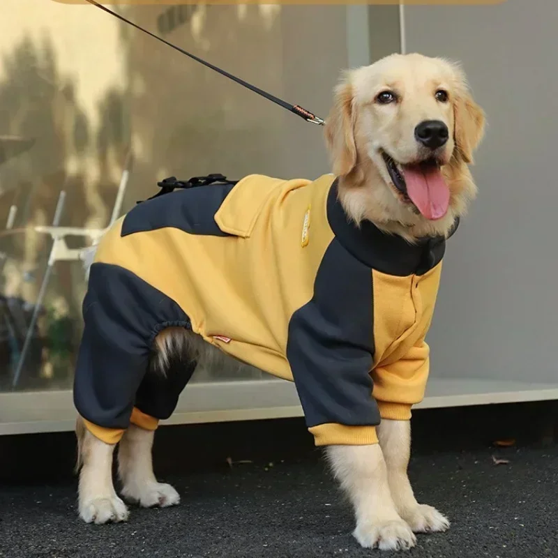 

New Pet Dog Clothes Fall Winter Golden Retriever Medium-sized Large Dog Hoodie Labrador Four-foot Warm Hoodie Dog Coat