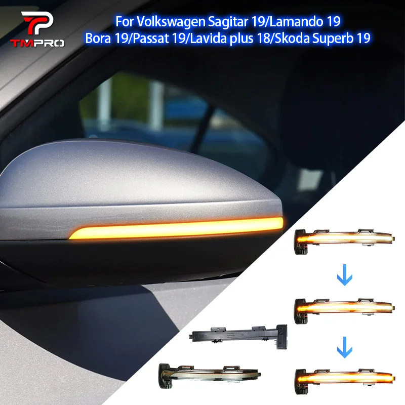 Suitable for Volkswagen 2019 Lavida Bora Passat Hyundai Elantra and Skoda Superb black signal light rearview mirror turn signals