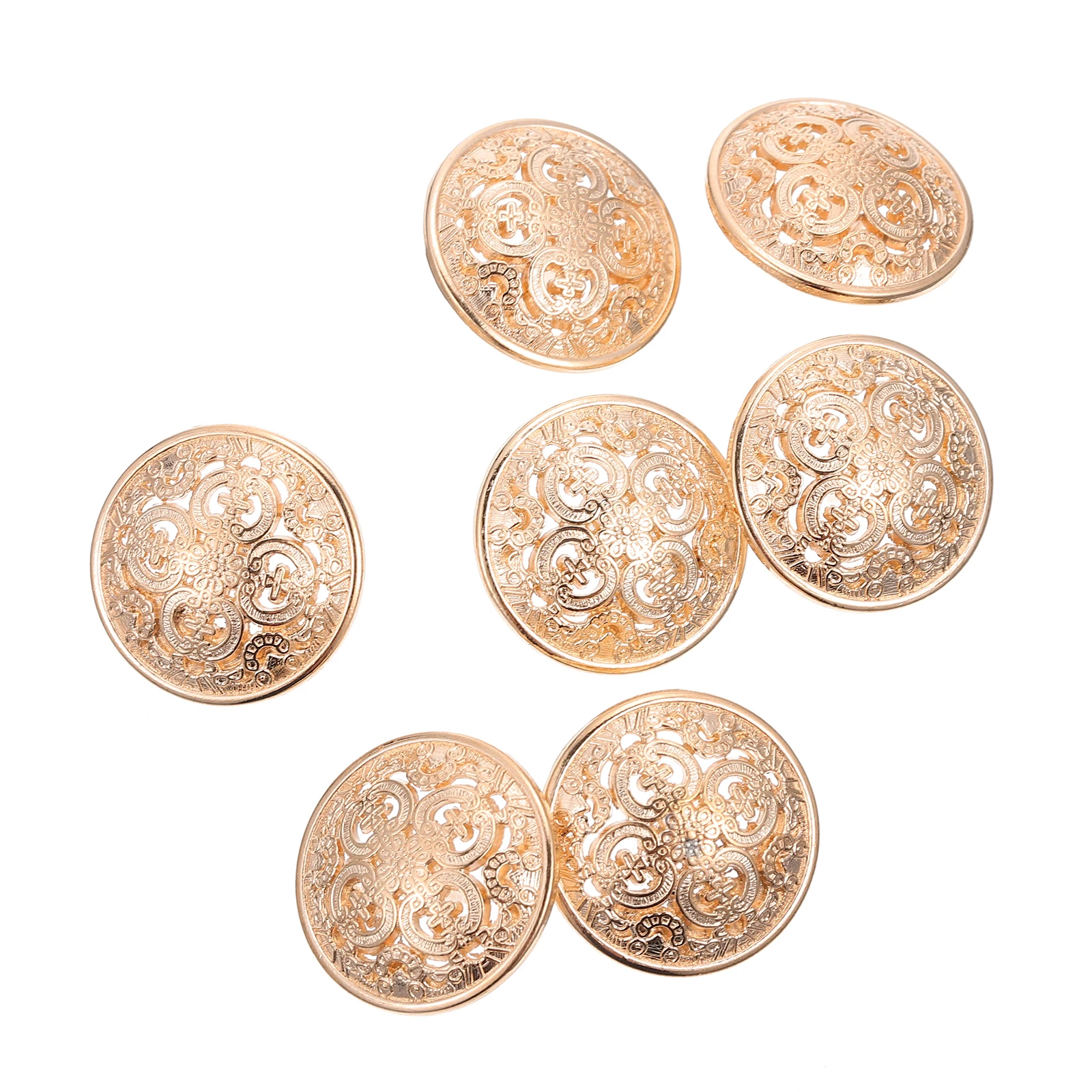 

50pcs Hollow Metal Buttons Vintage Alloy Clothing Accessories Sewing Decorations Brass Button Fastener DIY Craft Project