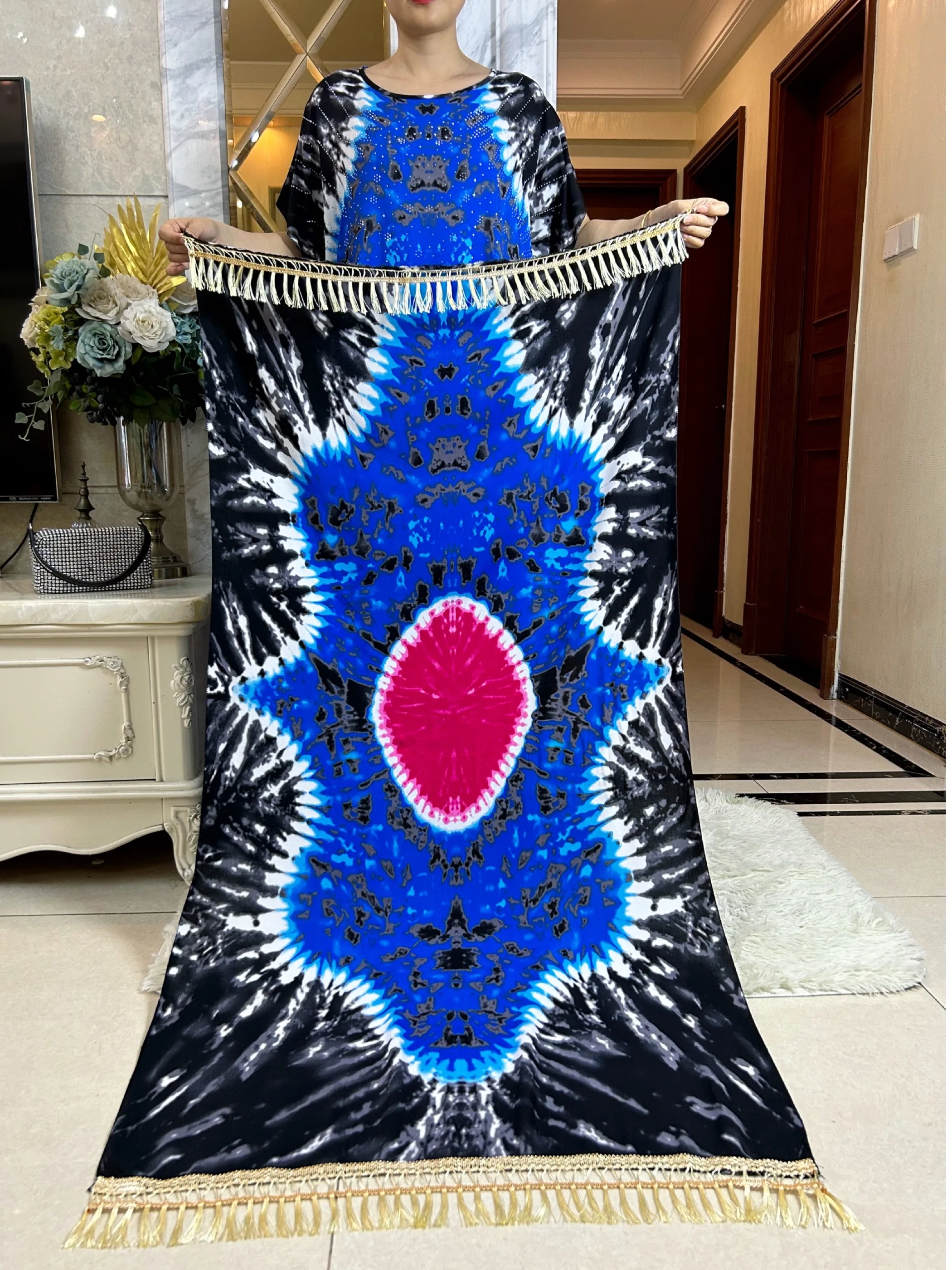 New Muslim Cotton Fabric Dresse With Big Scarf For Women Dubai Summer Short Sleeve Femme Elegant Robe African Traditional Abayas