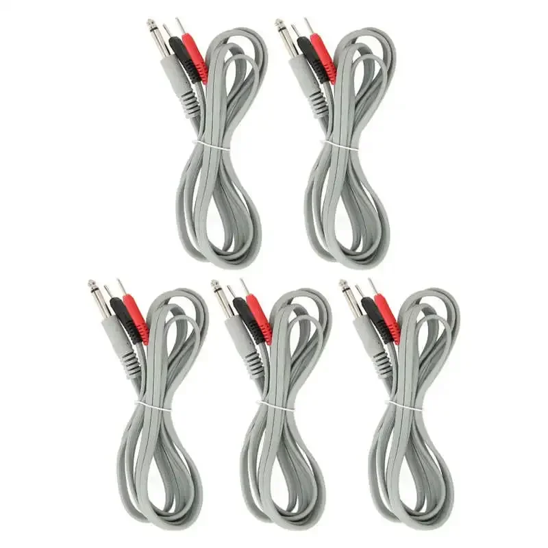 Potable Electrode Lead Wires 6.35 Pin Socket Contact Electrode Lead Cable for TENS Massage Machine Simulate Acupuncture Massages