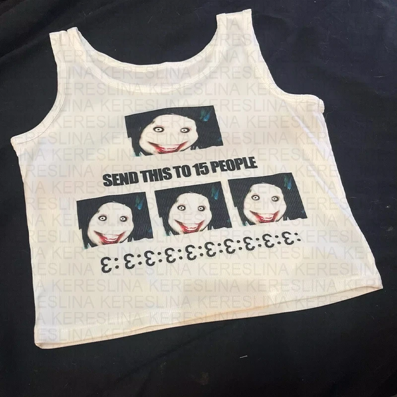 

2000s Gothic fashion sexy tight corset sexy vest aesthetics Y2k style printed vest sleeveless women's punk cut retro Emo girl