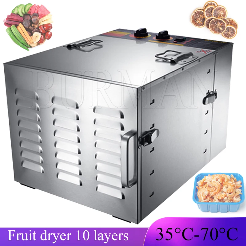 Household Food Fruit Dehydrator Dryer High Capacity 10 Layers Dried Frame Low Noise