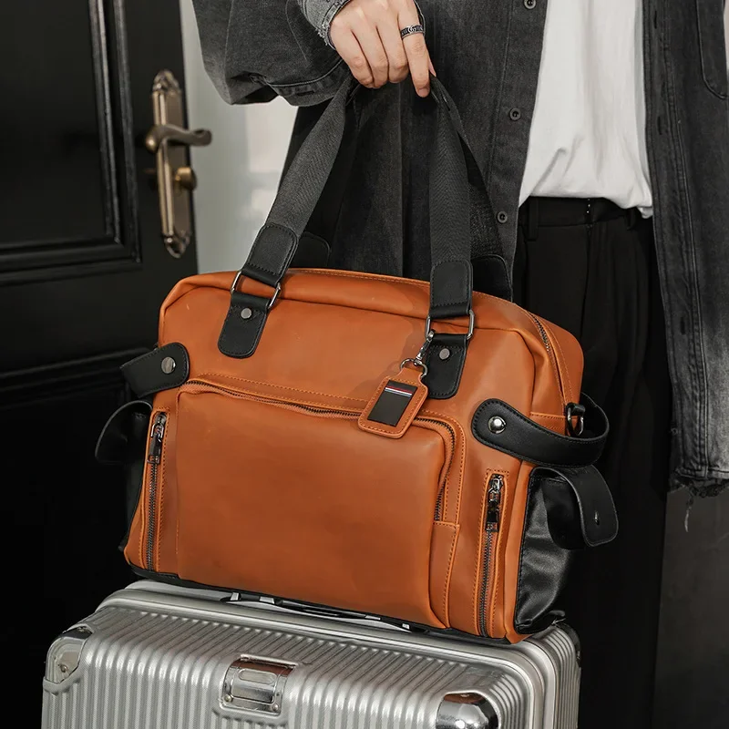 Trendy Men's Shoulder Bag Retro Luxury Crazy Horse Leather Crossbody bag Men Handbag Brand Business Mens Messenger BAG Briefcase
