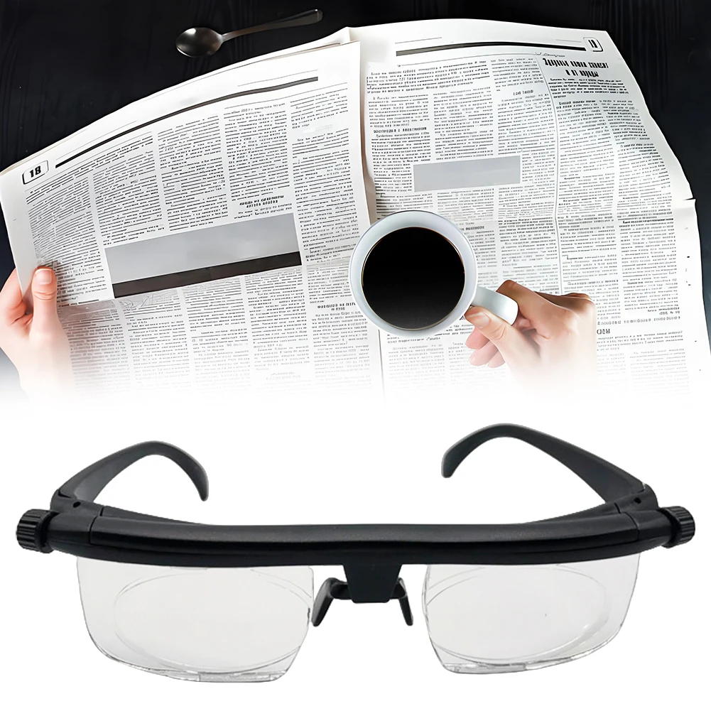 -6D To +3D Myopia Presbyopia Eyeglasses Focal Length Correction Adjustable Strength Lens Eyewear Auto Adjusting Reading Glasses