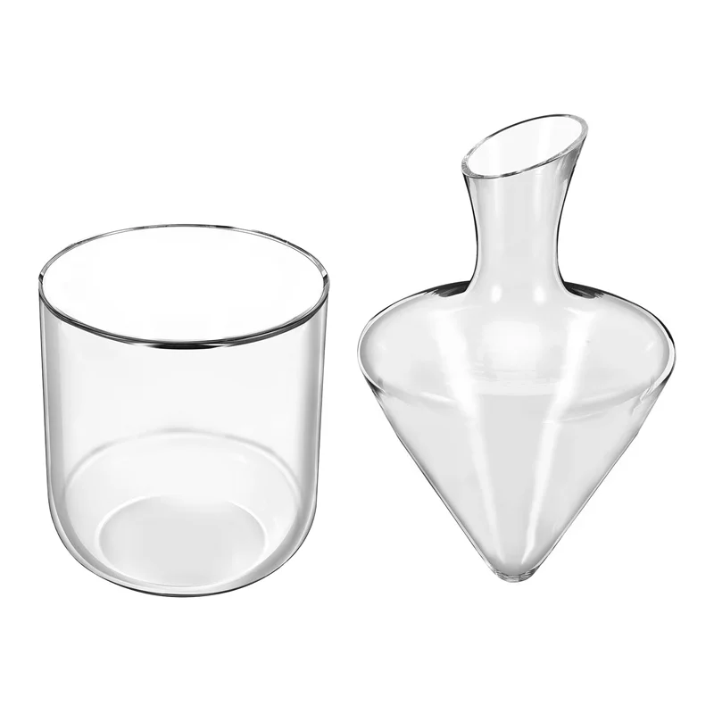 【Recommend】Wine Decanter Set Wine Decanter With Ice Bucket Lead-Free Crystal Glass Blown Hand Perfect For Home Bar And Parties