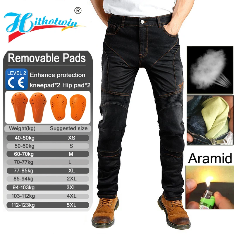 

Motorcycle Pants Men Protective Gear Summer Aramid Mesh Riding Trousers