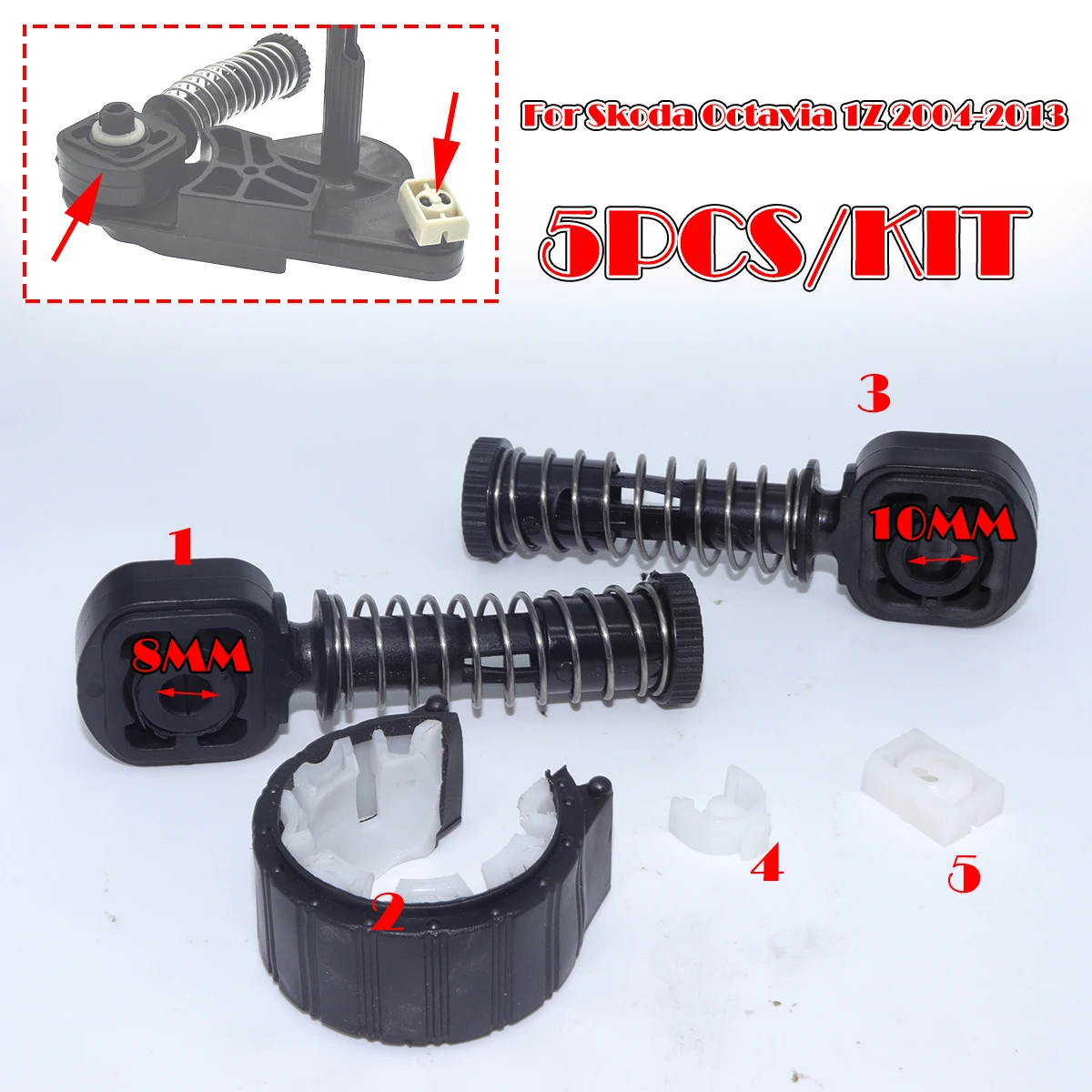 

5pc For Skoda Octavia 1Z 2004-2013 Upgrade Bushing Shifter Bearing Shell MT Gearbox Rebuild Shifter Lever Adjuster Linkage Pivot
