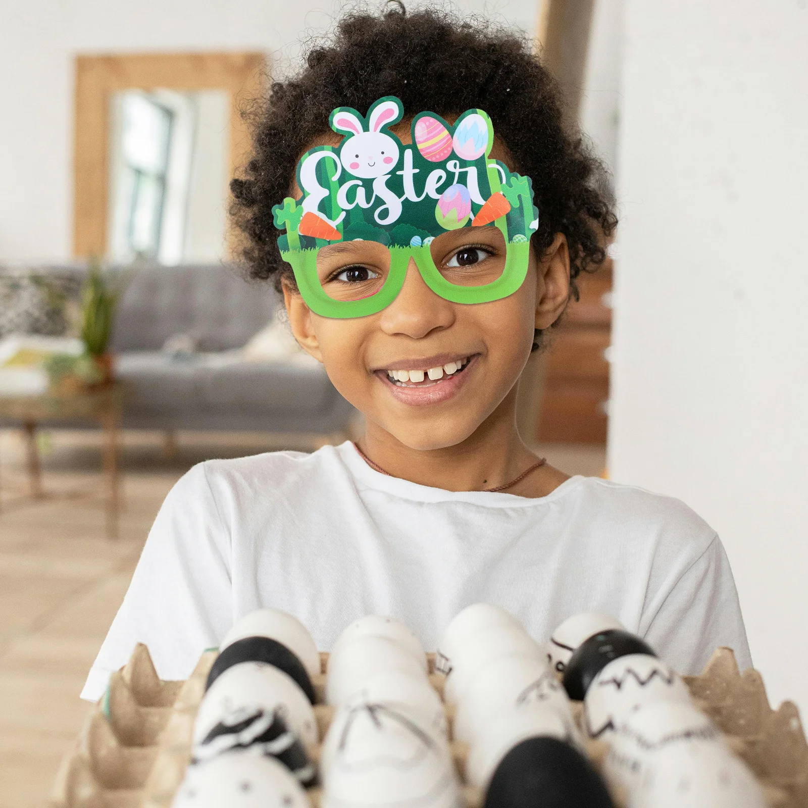 10 szt. Okulary z motywem króliczka wielkanocnego, rekwizyty do zdjęć na imprezę, lekkie oprawki z ABS, śmieszne okulary