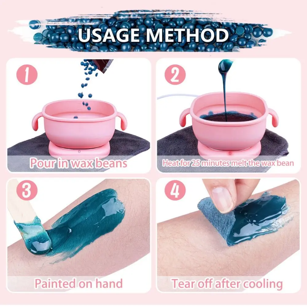 400ml Foldable Wax Heater Heating Melting Non-Stick Pan Hair Removal Wax Machine Paraffin Pot Portable Silicone Wax Warmer