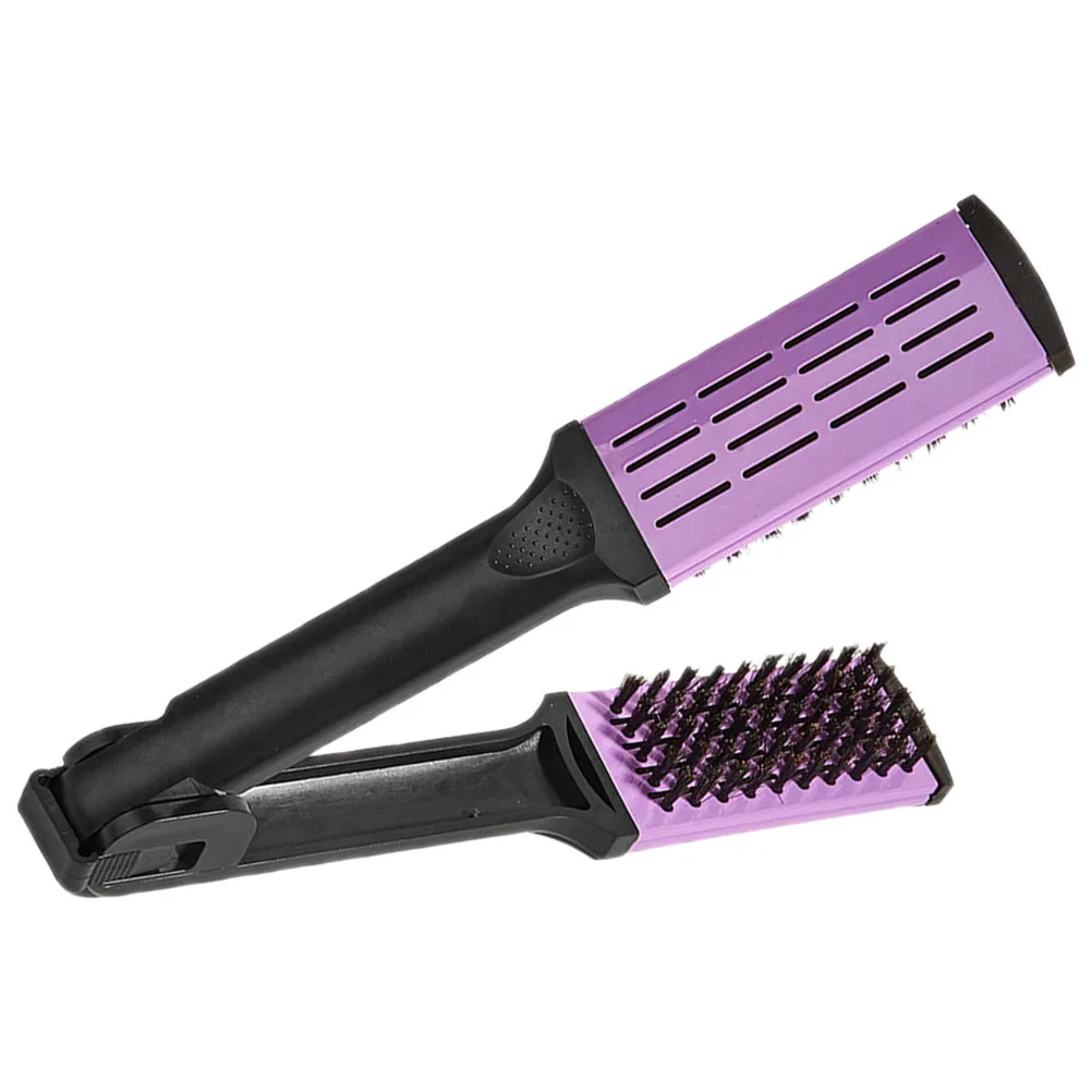 

Расческа-выпрямитель с V-образным дизайном, технология зажимов с щетиной, равномерное распределение тепла, гладкая щетка для волнистых и прямых волос