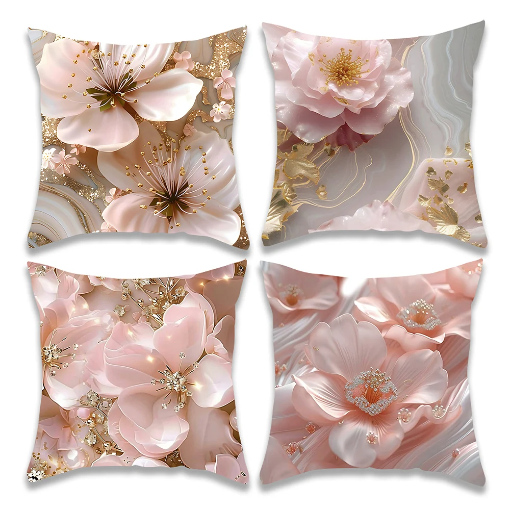 1Pc Floral Square Pillow Case 18x18In Pillow Cover Throw Pillowcase Luxury Style Home Decor Cushion Cover for Sofa Pillow Cases