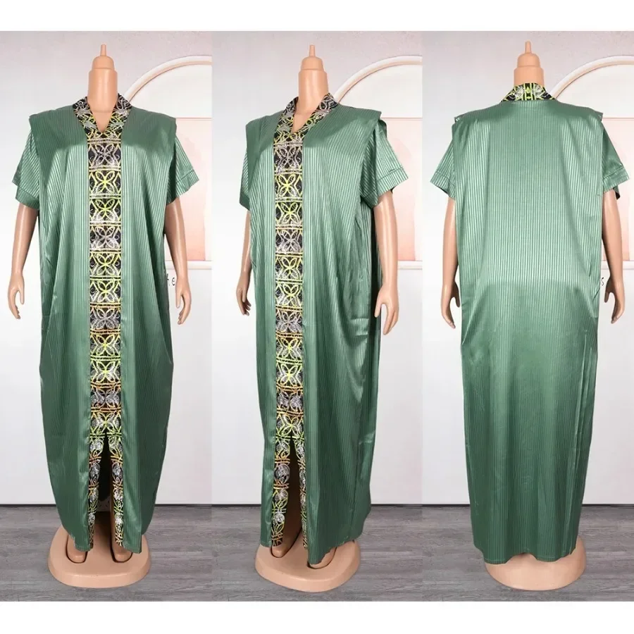 Abaya untuk wanita Dubai Afrika Muslim mode gaun Kaftan Marocain gaun pesta malam Satin jubah Boubou djellas Femme 2024