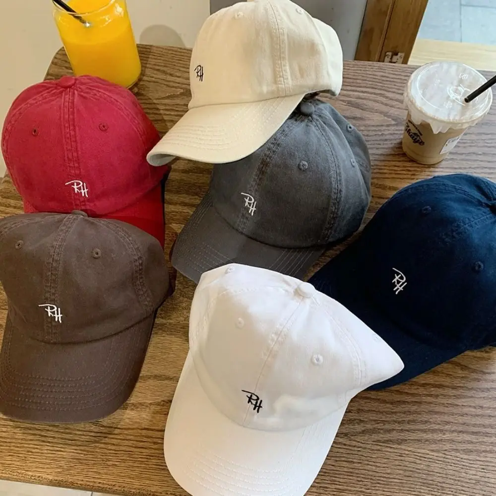 

Simple Korean Style Baseball Cap Cotton Hip-hop Embroidered Cap Sunscreen Casual Cotton Peaked Hat Girls