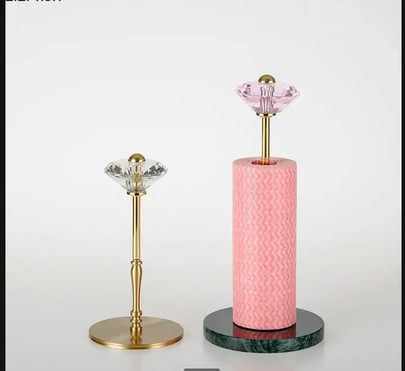 

Marble Base Brass Paper Holder Kitchen Vertical Tissue Holders Roll Napkin Storage Rack Towel