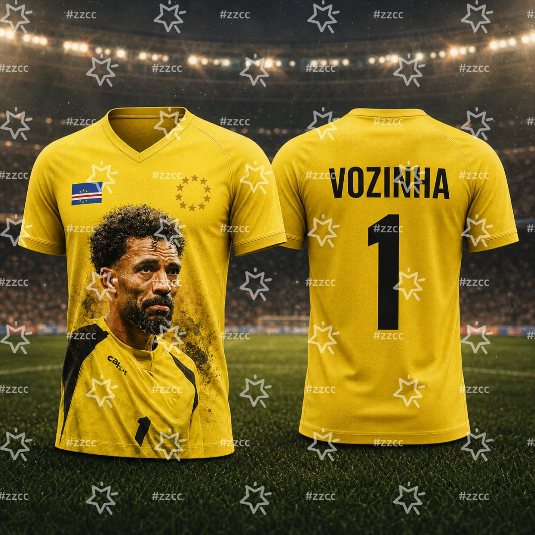 Camiseta de Fútbol de Cabo Verde Vozinha No.1 2026, Camiseta Deportiva de Verano para Hombre, Ropa Infantil, Camiseta de Ciclismo para Mujer ﻿