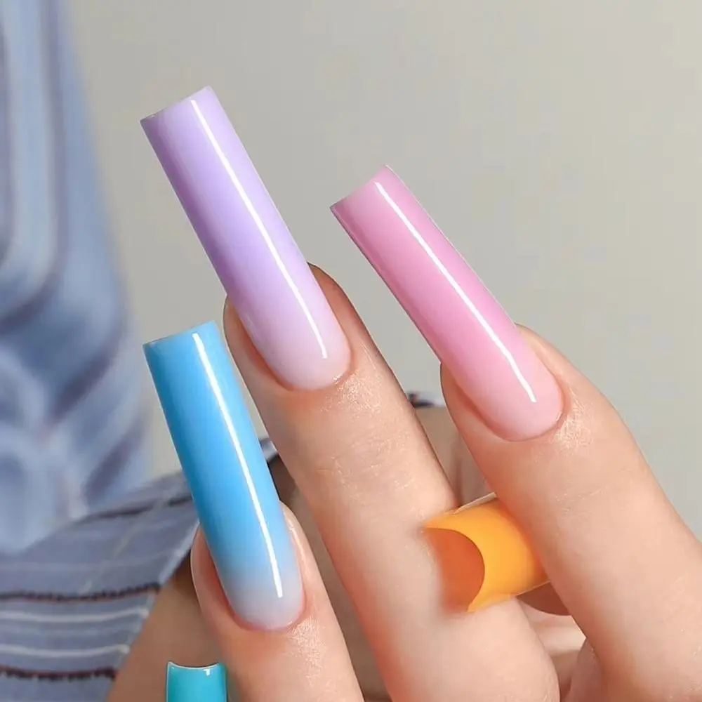 240 stuks doodskistvorm sandwich nagelvormen amandelvorm ultradunne dubbelzijdige nepnagels met extra lijn no-trace kunstnagels