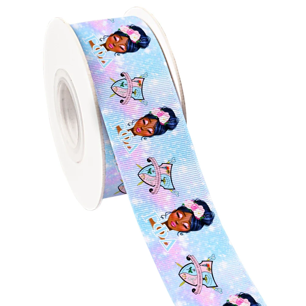 Gamma Phi Delta Sorority Pink Blue Grosgrain Ribbon Satin Ribbon For Hair Bow Handmade Supplies Crafts 10yards