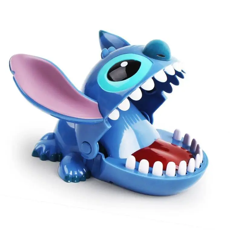 Disney Stitch Morso Dito Figure Anime Stitch Dentista Spingere Denti Divertente Modello di Gioco Giocattoli Regali di Compleanno per Bambini Giocattolo per Bambini