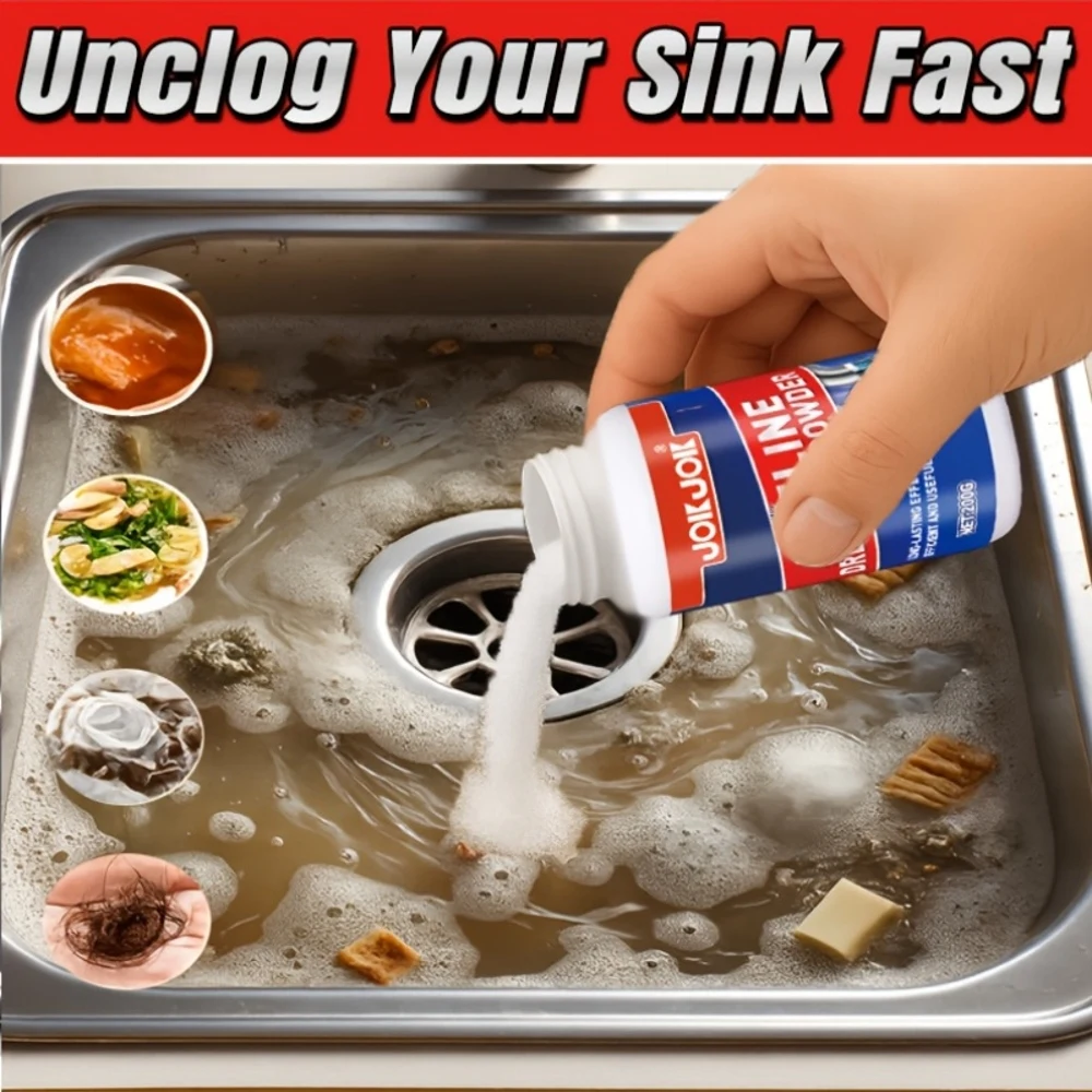 

JOKJOK All-New Large Capacity Drain Unclogging Powder - Fast-Acting Multi-Purpose Formula for Toilets, Bathroom & Kitchen Pipes,