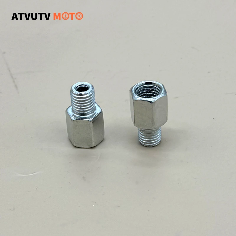 2pcs Silver Motorcycle Mirror Adapters M10 10MM M8 8MM Rearview Mirrors Conversion Bolt Clockwise Right Thread